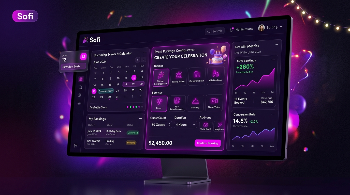 Sofi Party & Fun showcase UI